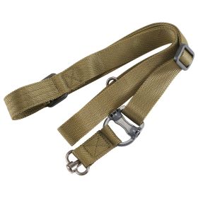 2 Point Rifle Gun Sling Adjustable w/ Fast Loop Heavy Duty Quick Detach Swivel for Outdoor Sports (Option: Khaki)