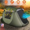 3-4 Person Pop Up Tent Automatic Setup Camping Tent Waterproof Instant Setup Tent with 2 Mosquito Net Windows Carrying Bag for Hiking Climbing Adventu