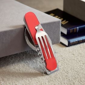 "The Last Utensil You'll Need – 6 Functions in Pocket-Sized Design" (Color: Red)